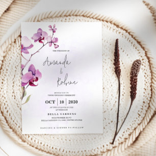 Invitación a la boda orquídea minimalista