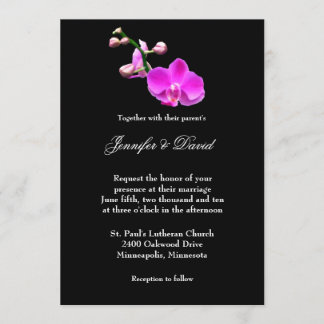 Invitación a la boda orquídea rosa brillante