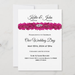 Invitación a la boda-orquídeas de Fuchsia en blanc
