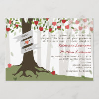 Invitación a la boda otoñal de Apple Orchard