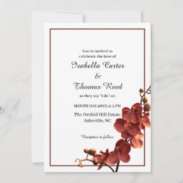 Invitación a la boda otoñal de la Orquídea Romance