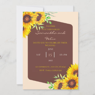 Invitación a la boda otoñal de los girasoles salva