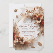 Invitación a la boda otoño Halloween Harvest