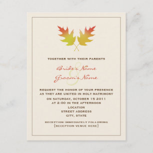 Invitación a la boda otoño - Salgas de roble