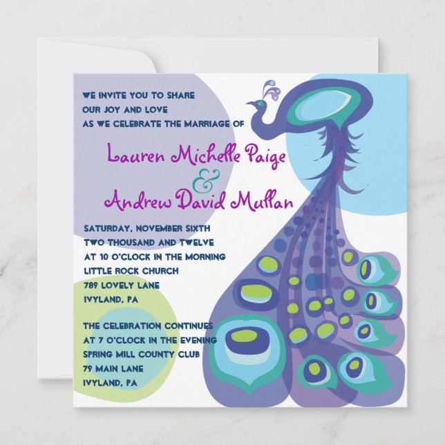 Invitación a la boda pacífica moderna (Anverso)