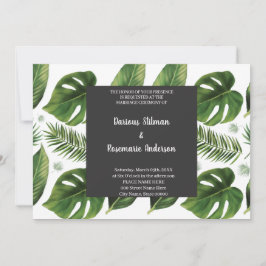 Invitación a la boda palma tropical