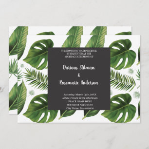 Invitación a la boda palma tropical