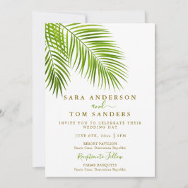 Invitación a la boda palma tropical