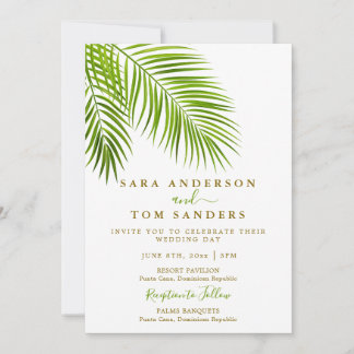 Invitación a la boda palma tropical