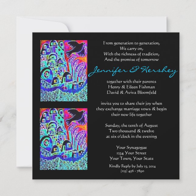 Invitación a la boda - Palo de la paz Ebony (cuadr (Anverso)