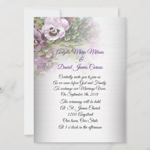 Invitación a la boda Pansies floral