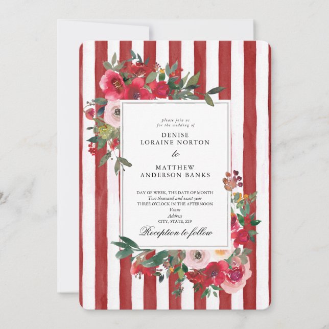 Invitación a la boda Pantone "Lava Falls" (Anverso)