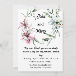 Invitación a la boda para un amigo, tarjeta Boda f