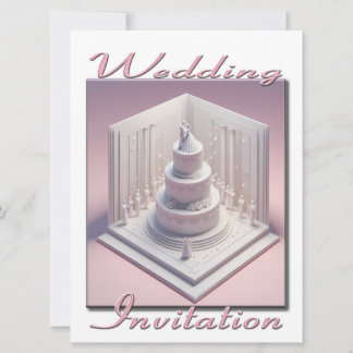 Invitación a la boda Pareja 3D bailando en su tart