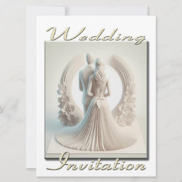 Invitación a la boda Pareja 3D en círculo de flore