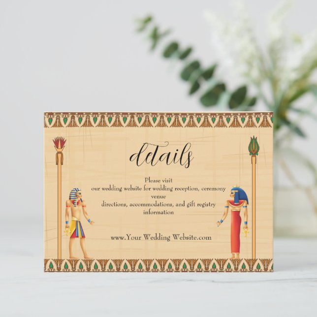 Invitación a la boda Patrimonio faraónico sobre el (Anverso de pie)