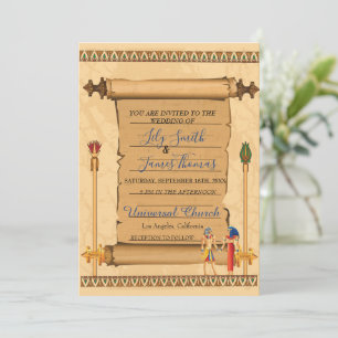 Invitación a la boda Patrimonio faraónico sobre el