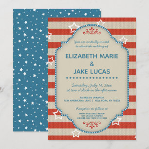 Invitación a la boda patriótica americana