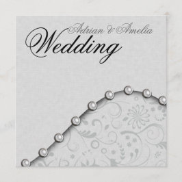 Invitación a la boda Pearl cuadrada