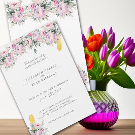 Invitación a la boda Peonies rosados