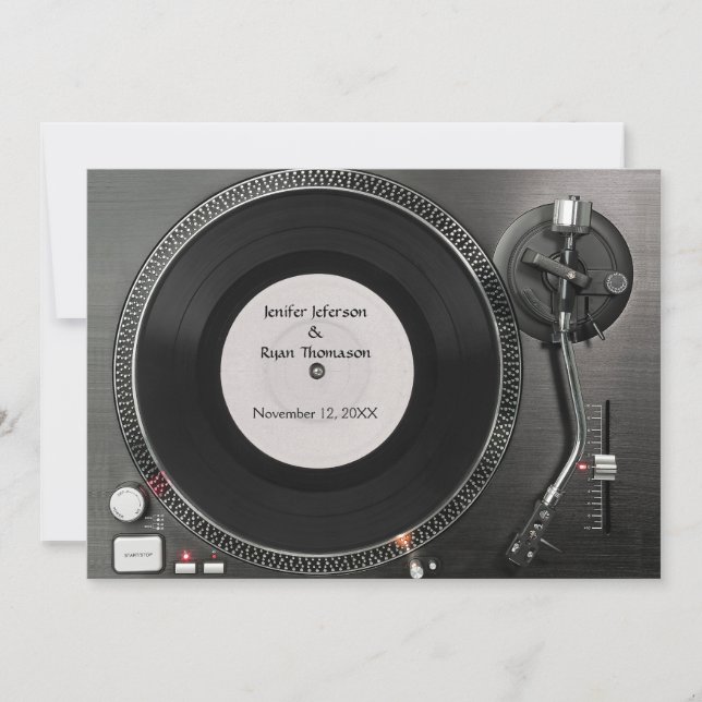 Invitación a la boda permanente de DJ (Anverso)