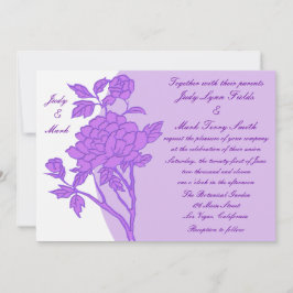 Invitación a la boda personalizada con flores mora