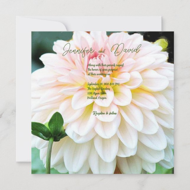 Invitación a la boda personalizada Dahlia (Anverso)
