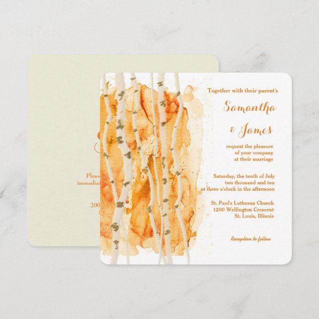 Invitación a la boda personalizada de Caall Aspen  (Anverso / Reverso)