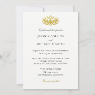 Invitación a la boda personalizada de flor de moda
