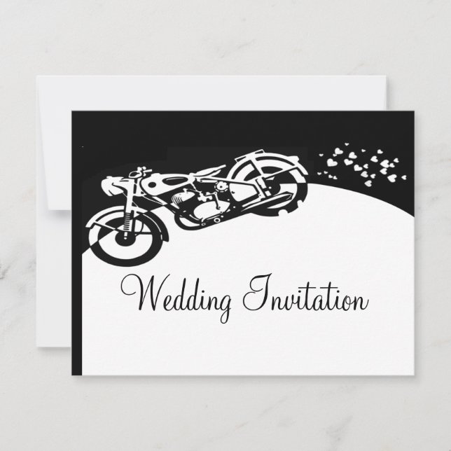 Invitación a la boda personalizada de la motocicle (Anverso)