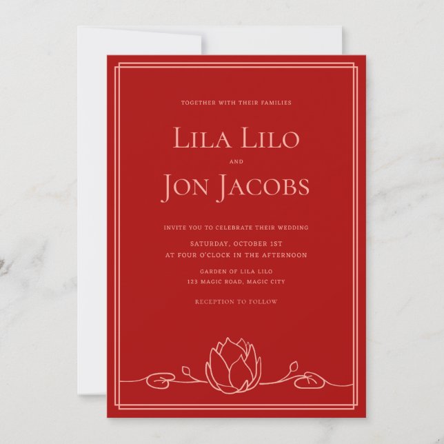 Invitación a la boda personalizada de Lotus (Anverso)