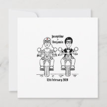 Invitación a la boda personalizada de motocicletas