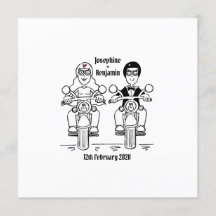 Invitación a la boda personalizada de motocicletas