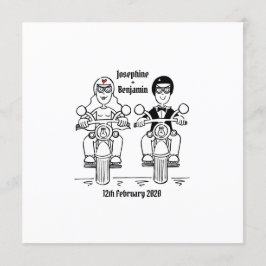 Invitación a la boda personalizada de motocicletas