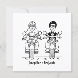 Invitación a la boda personalizada de motocicletas