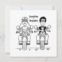 Invitación a la boda personalizada de motocicletas
