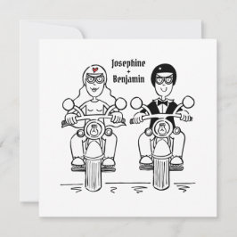 Invitación a la boda personalizada de motocicletas