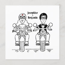 Invitación a la boda personalizada de motocicletas