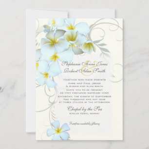 Invitación a la boda personalizada de Plumeria Flo