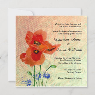 Invitación a la boda personalizada de Poppies