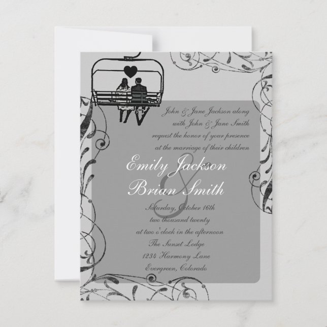 Invitación a la boda personalizada de un remonte b (Anverso)