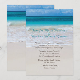 Invitación a la boda personalizada de White Beach