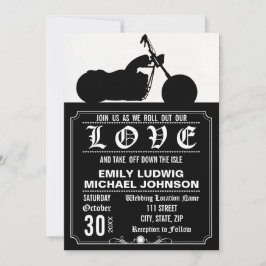 Invitación a la boda personalizada del motociclist