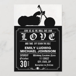 Invitación a la boda personalizada del motociclist