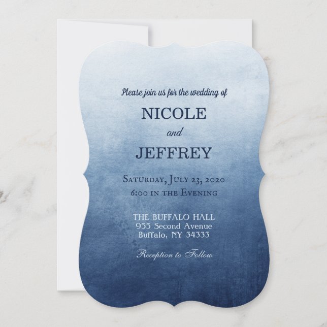 Invitación a la boda personalizada elegante de Nav (Anverso)