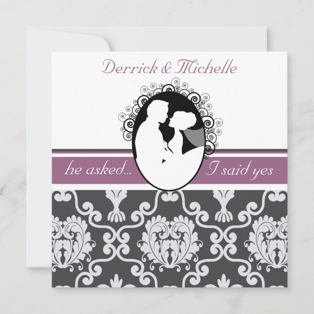 Invitación a la boda personalizada en primer beso  (Anverso)