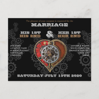 Invitación a la boda personalizada Estilo Steampun