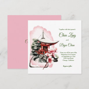 Invitación a la boda personalizada japonesa