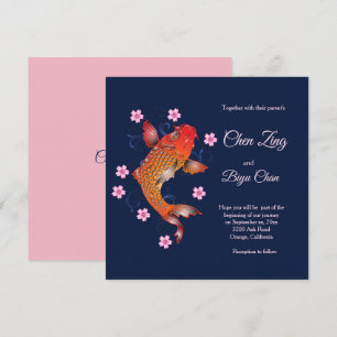 Invitación a la boda personalizada Koi Fish