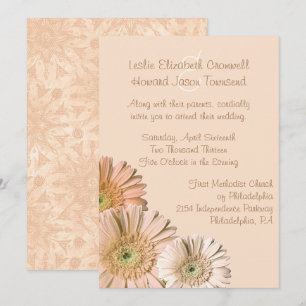 Invitación a la boda personalizada Pale Peach Gerb
